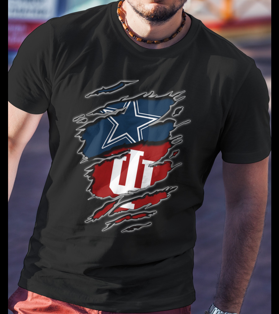 Dallas Cowboys Indiana Hoosiers Claw Rip T-Shirt