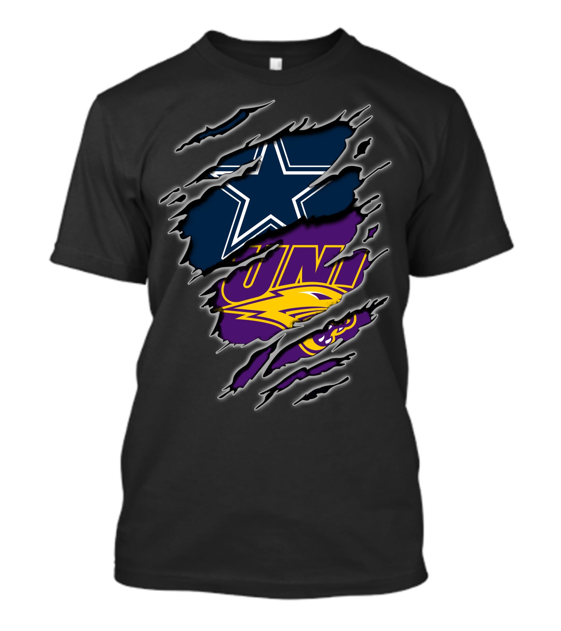 Cowboys Star UNI Panthers Paw Ripped T-Shirt