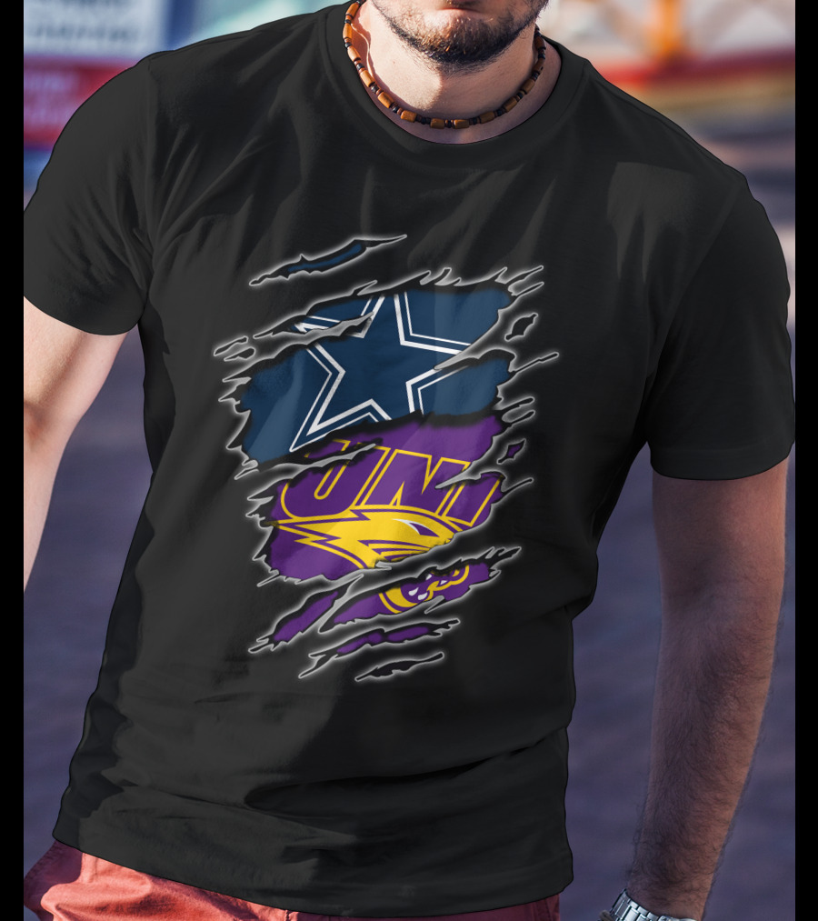 Cowboys Star UNI Panthers Paw Ripped T-Shirt