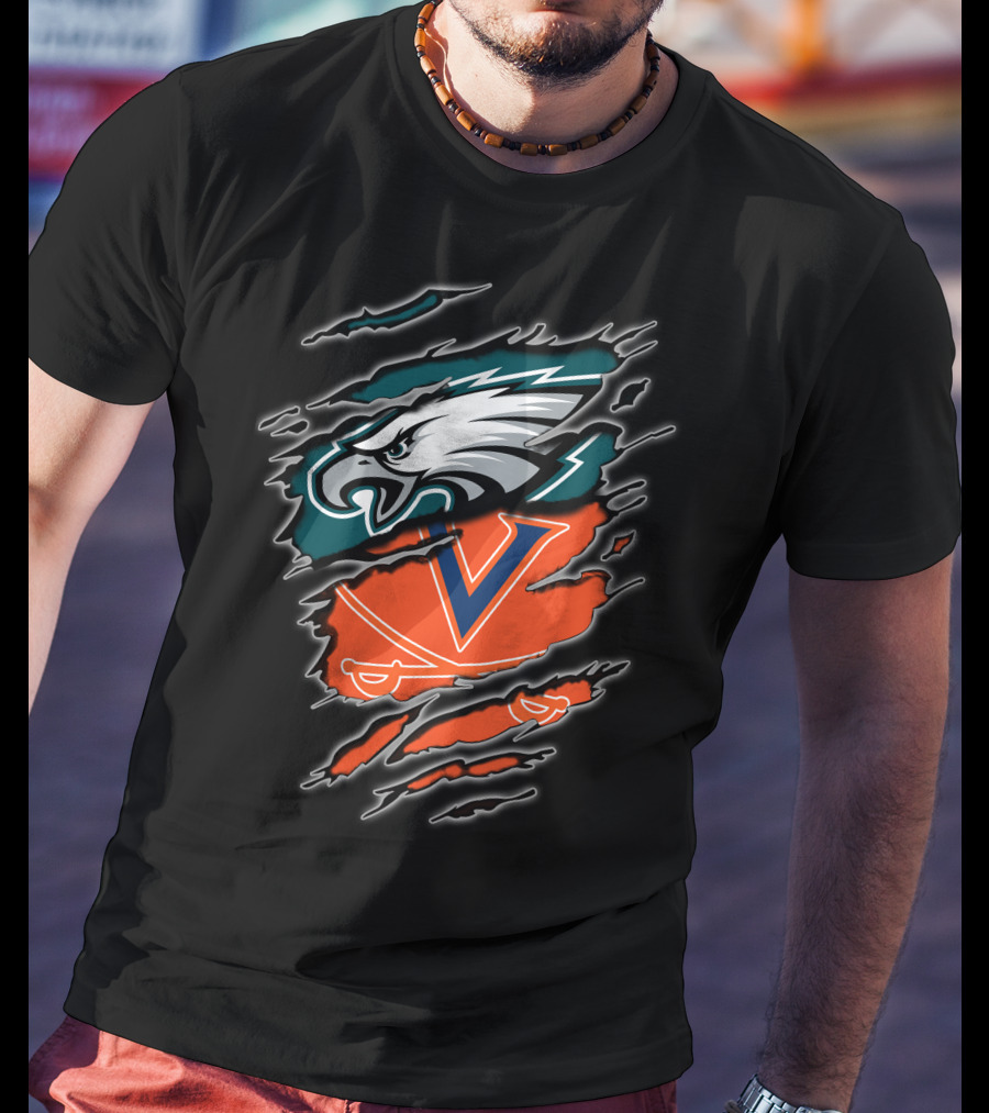 Eagles Virginia Cavaliers Clash Iconic Sports Fusion T-Shirt
