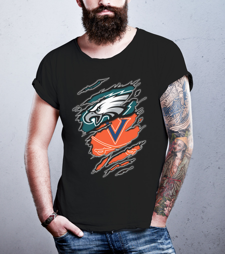 Eagles Virginia Cavaliers Clash Iconic Sports Fusion T-Shirt