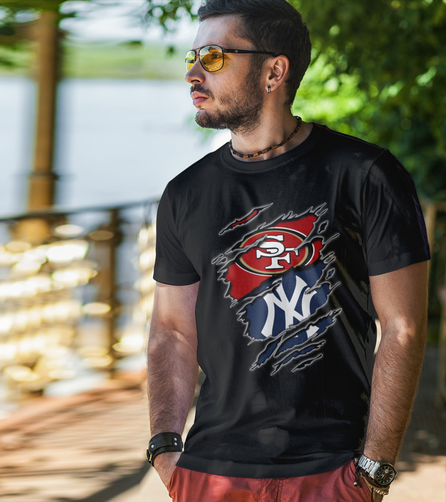 49ers Sf Yankees Ny Bold Collaboration T-Shirt