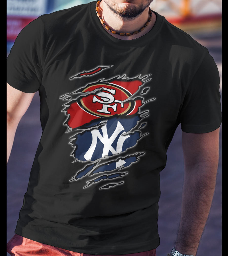 49ers Sf Yankees Ny Bold Collaboration T-Shirt