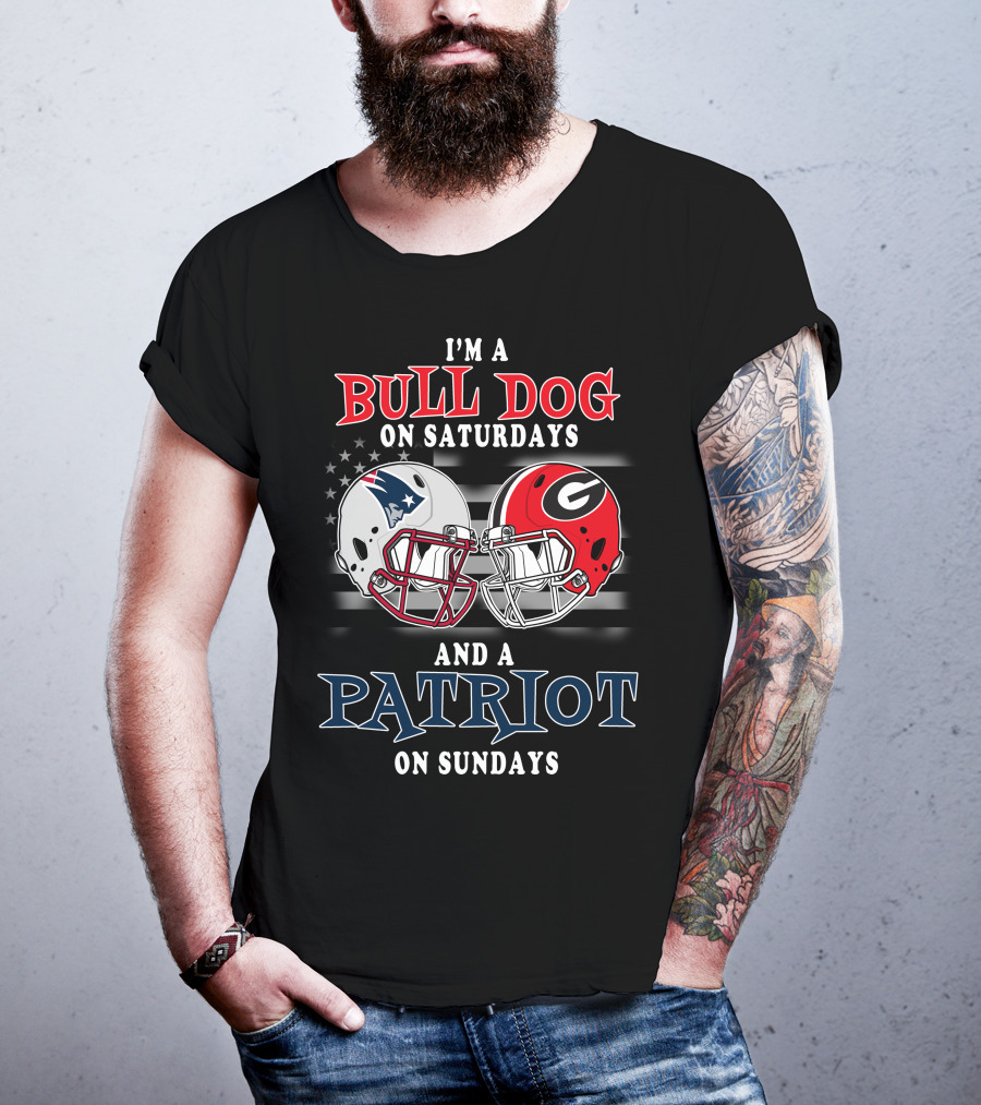 I'm A Bulldog On Saturdays And A Patriot On Sundays T-Shirt