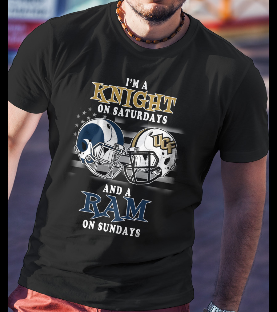 Ucf Knights And Rams Football Helmet Fan Gear Saturdays And Sundays T-Shirt