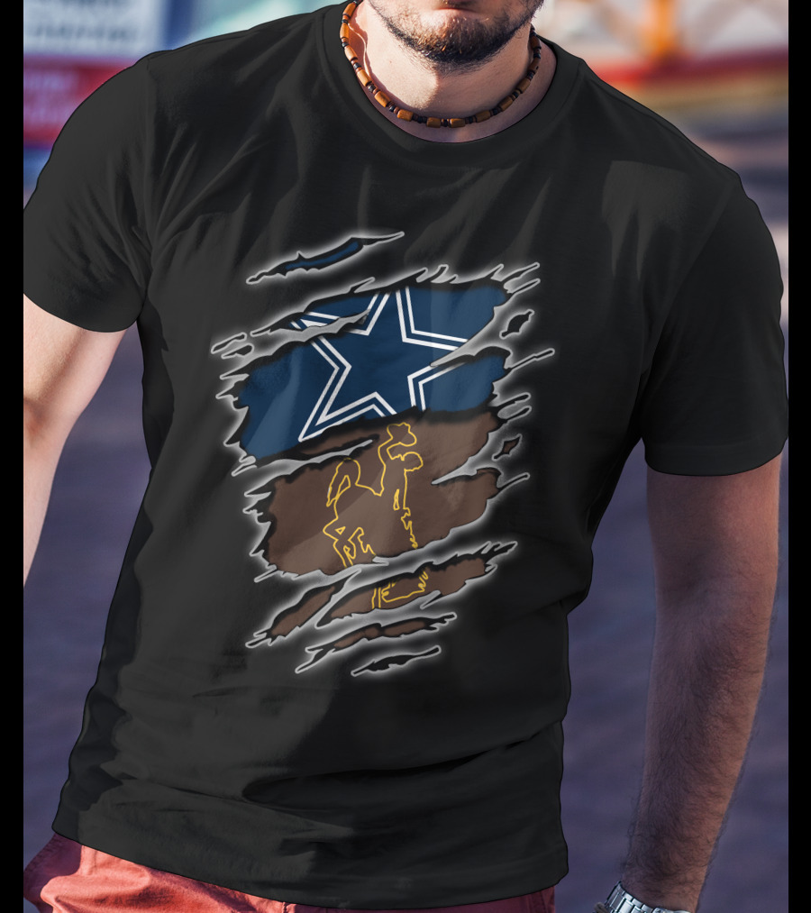 Dallas Cowboys Wyoming Bucking Horse Logo Star T-Shirt