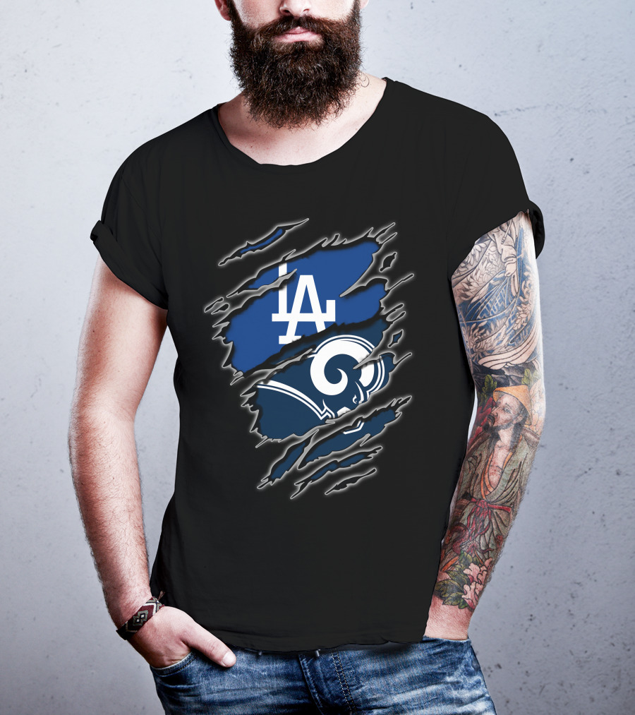 LA Dodgers Rams Logo Mashup T-Shirt