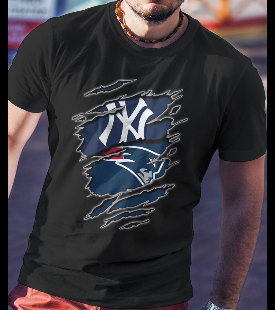 Yankees Patriots Logo Mashup T-Shirt