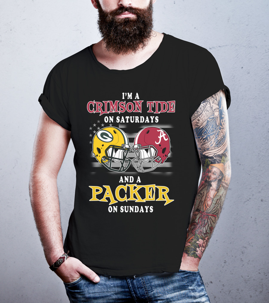 I'm A Crimson Tide On Saturdays And A Packer On Sundays T-Shirt