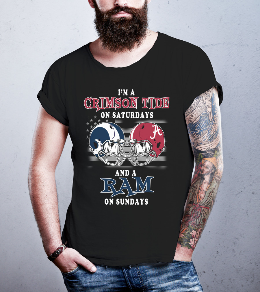 I'm A Crimson Tide On Saturdays And A Ram On Sundays T-Shirt
