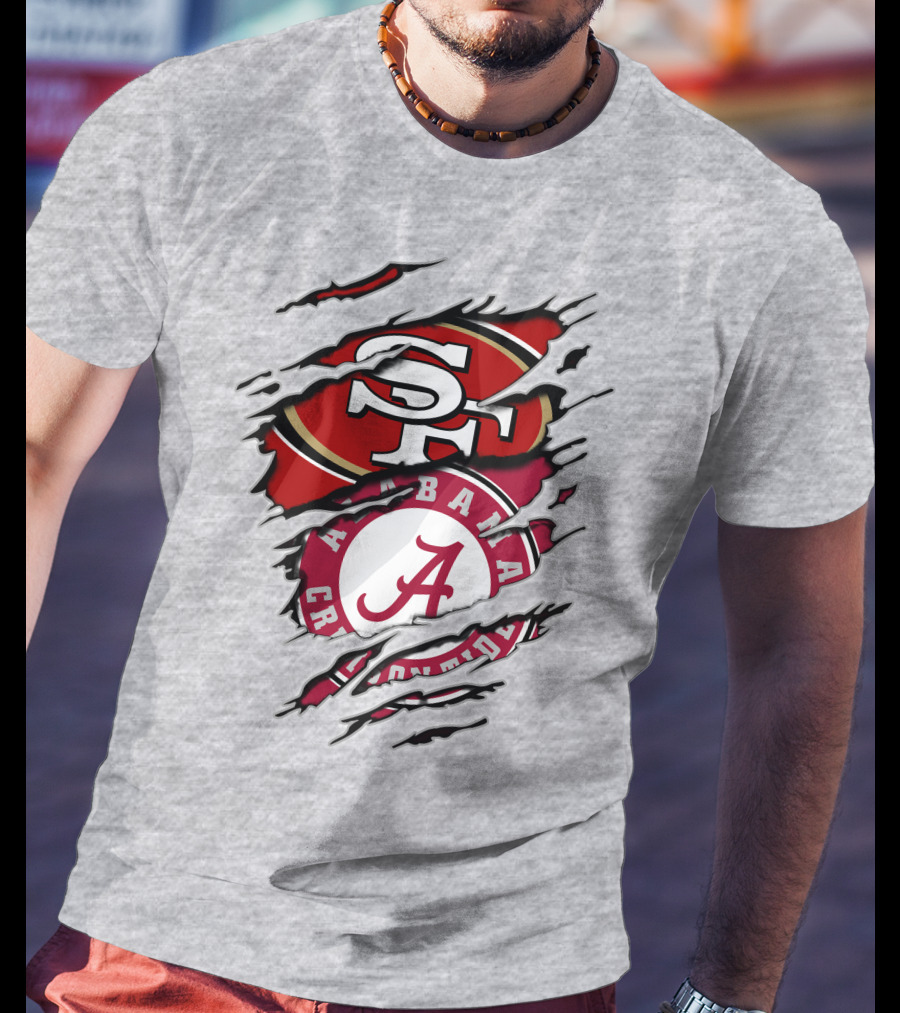 Alabama Crimson Tide San Francisco 49ers Logo Fusion T-Shirt