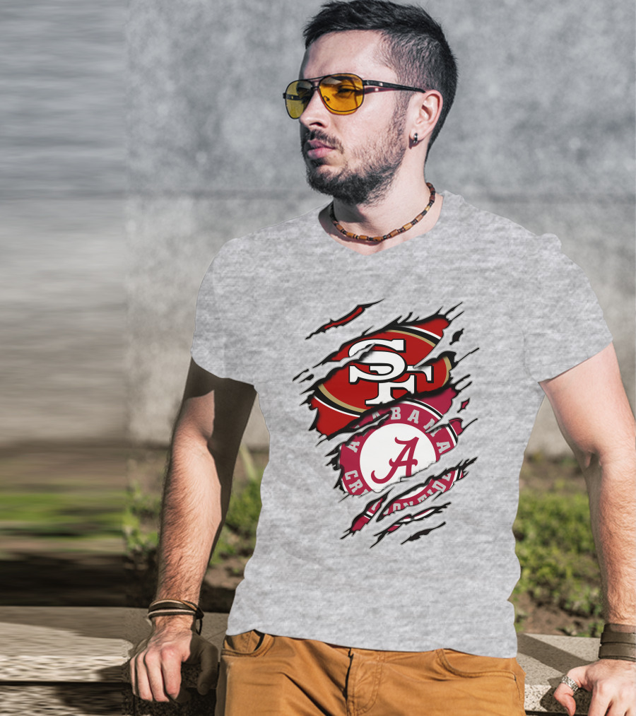 Alabama Crimson Tide San Francisco 49ers Logo Fusion T-Shirt