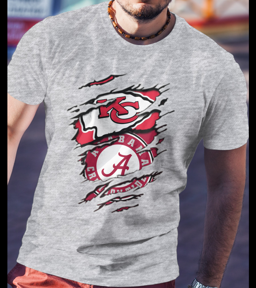 Alabama Crimson Tide Kansas City Chiefs Fan Crossover T-Shirt