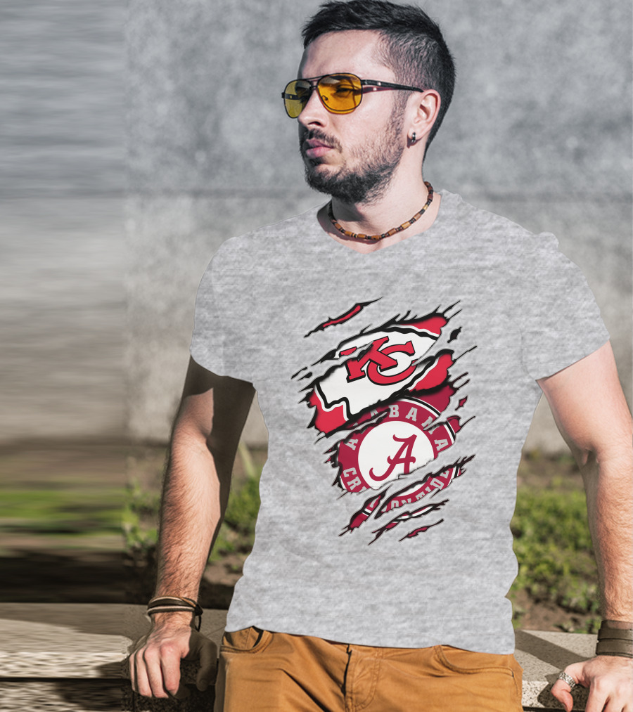 Alabama Crimson Tide Kansas City Chiefs Fan Crossover T-Shirt