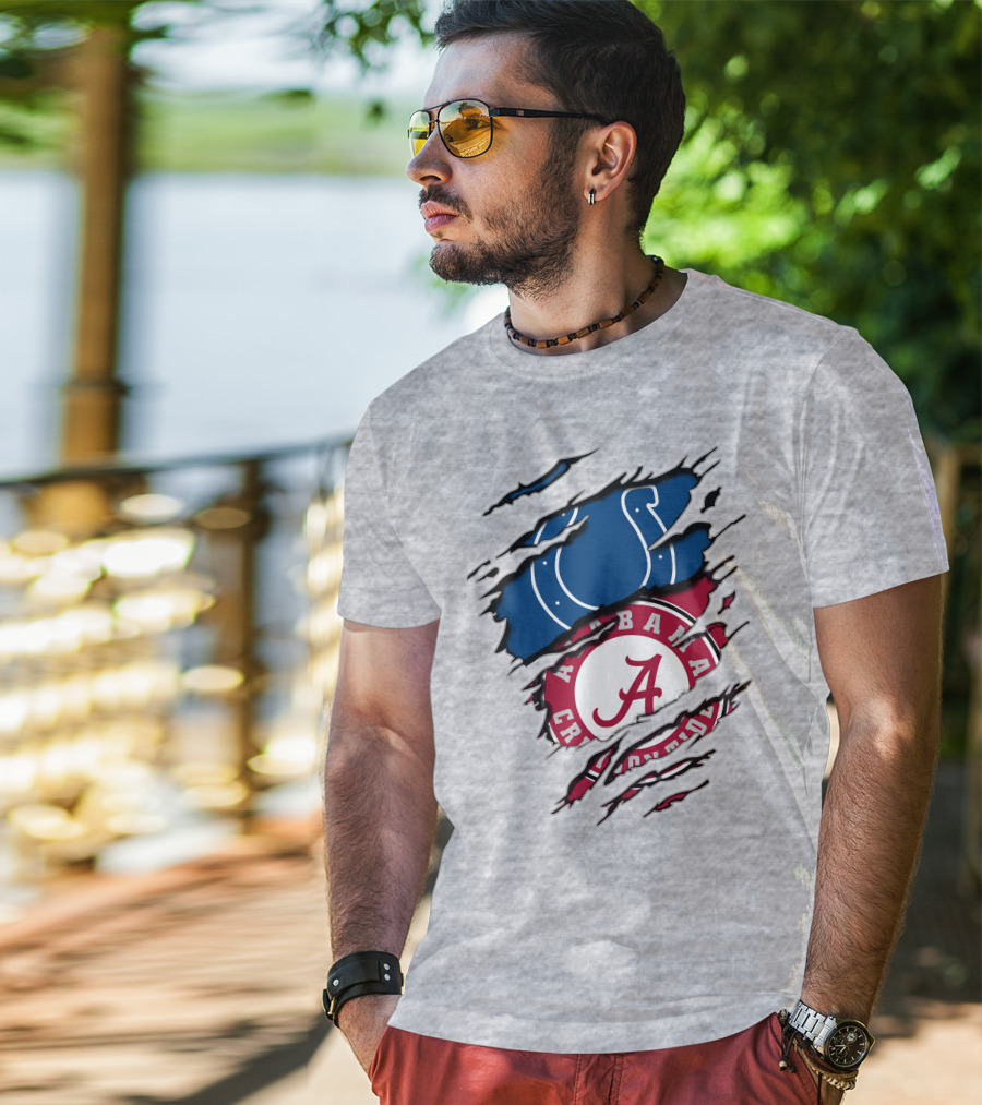 Alabama Crimson Tide Indianapolis Colts Torn T-Shirt