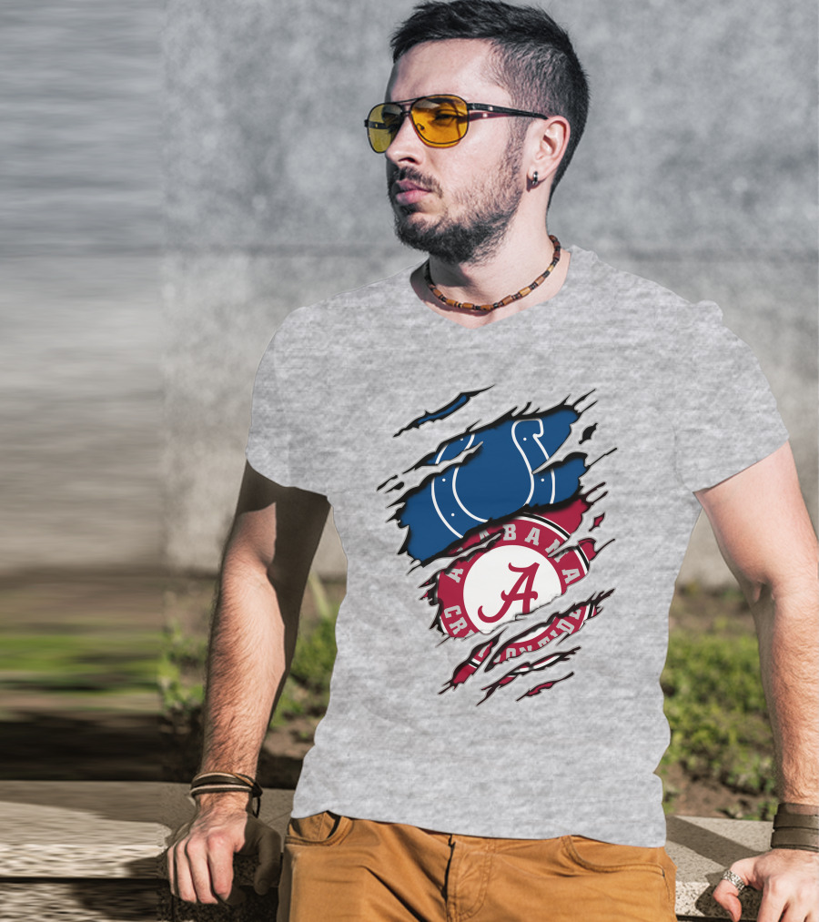 Alabama Crimson Tide Indianapolis Colts Torn T-Shirt