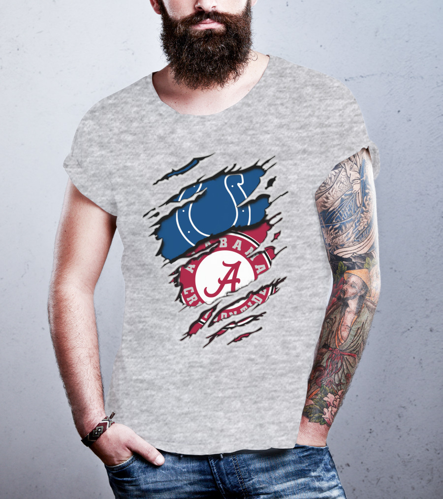 Alabama Crimson Tide Indianapolis Colts Torn T-Shirt