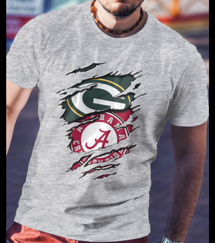 Green Bay Packers Alabama Crimson Tide Fan Combo T-Shirt