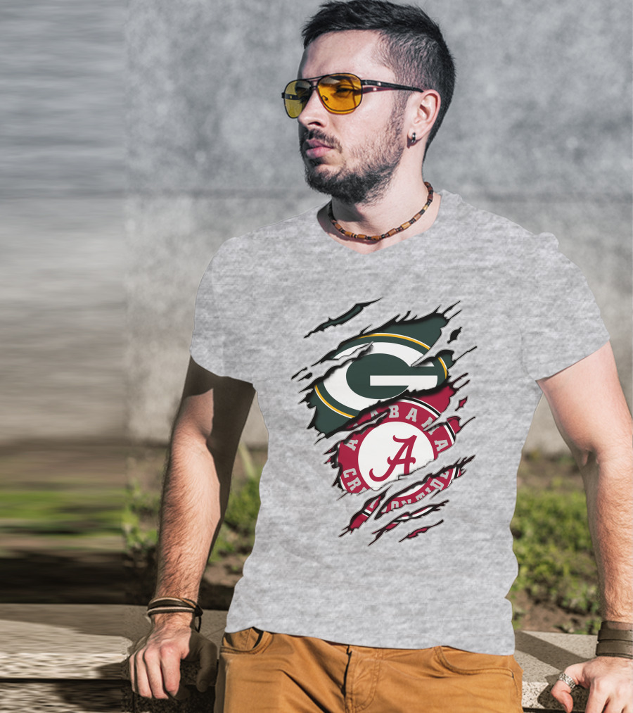Green Bay Packers Alabama Crimson Tide Fan Combo T-Shirt