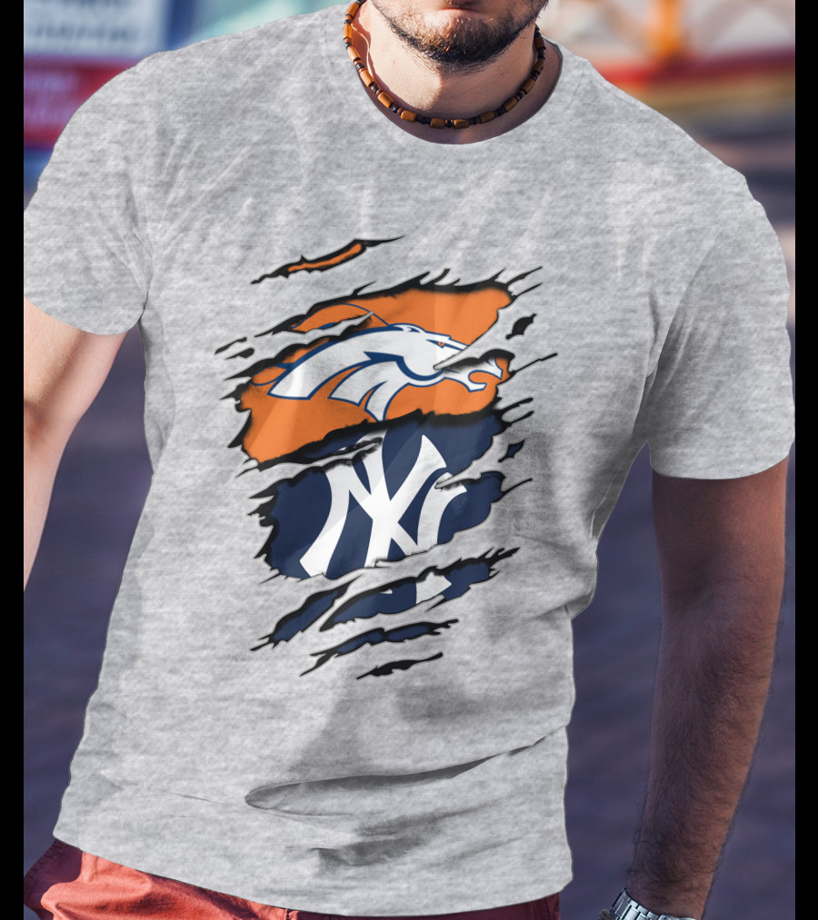 Broncos Yankees Logo Mashup T-Shirt