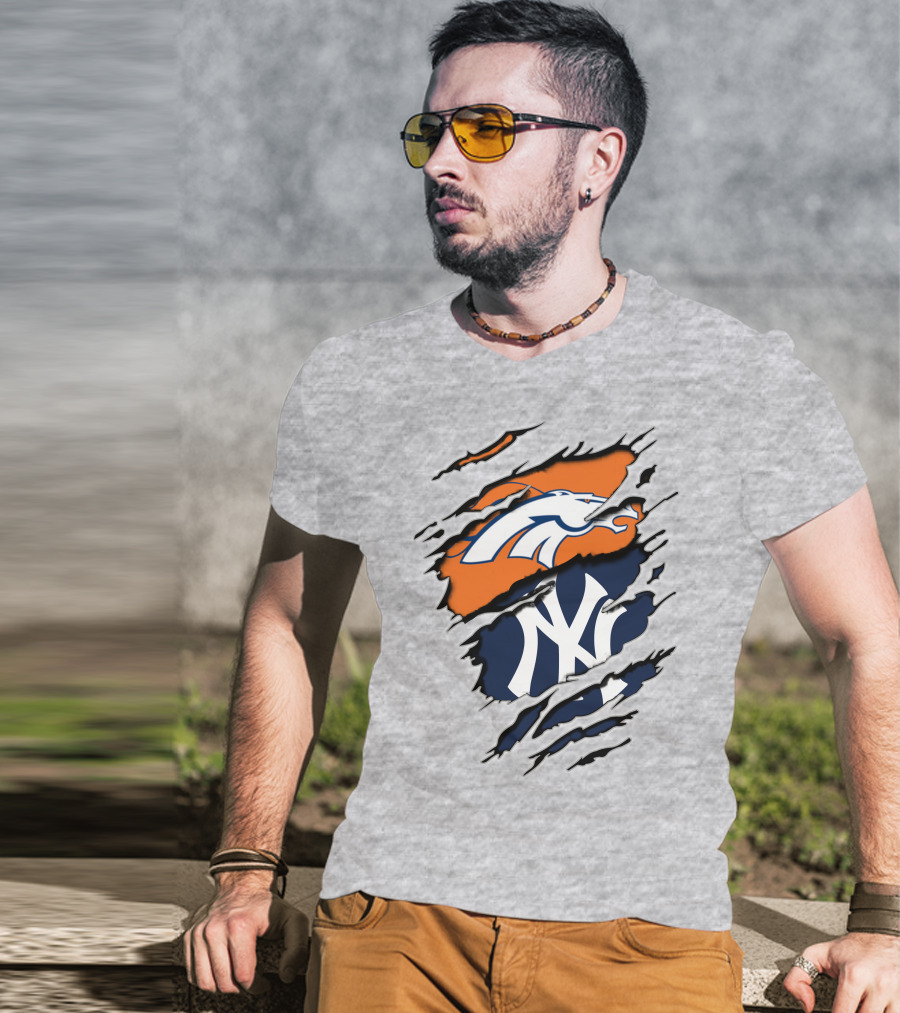 Broncos Yankees Logo Mashup T-Shirt