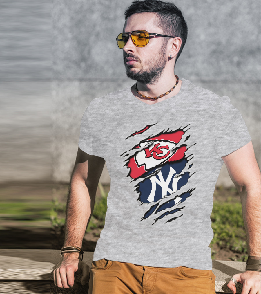 Kansas City Chiefs New York Yankees Combination T-Shirt