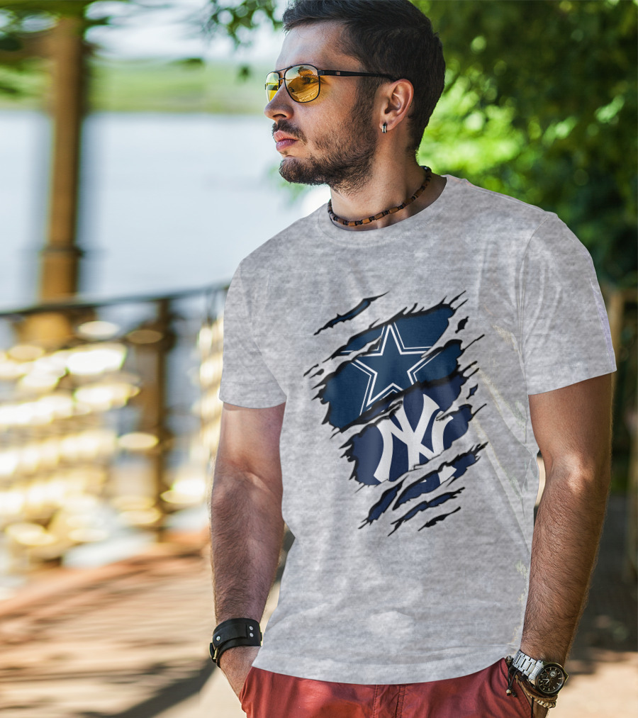Cowboys Yankees Star And NY Interlocking T-Shirt