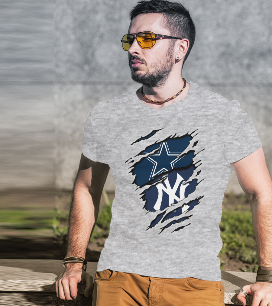 Cowboys Yankees Star And NY Interlocking T-Shirt