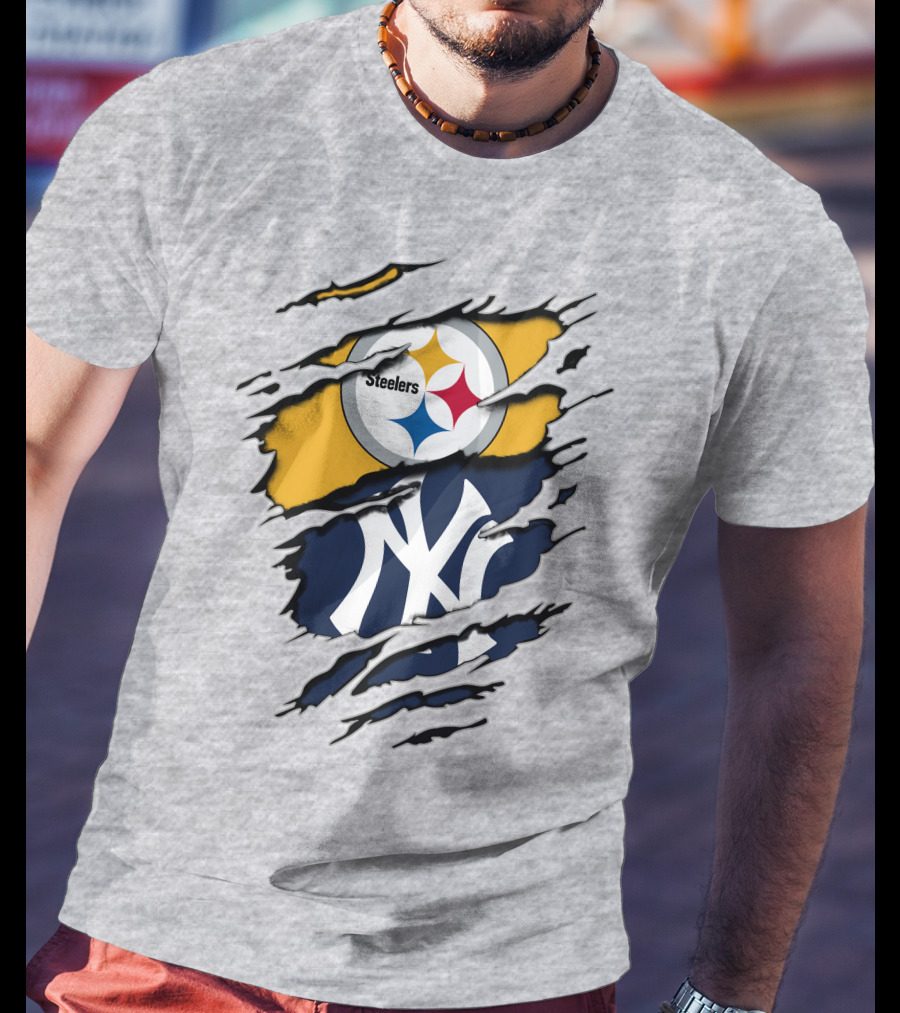 Steelers Yankees Dual Logo Fusion T-Shirt