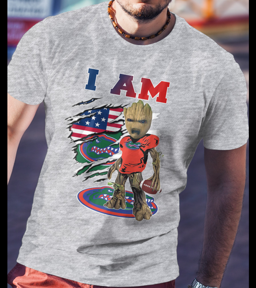 I Am Florida Gators Groot Football American Flag T-Shirt
