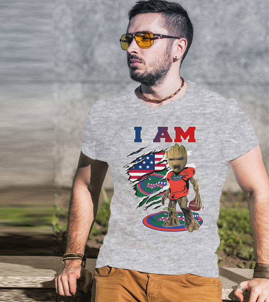 I Am Florida Gators Groot Football American Flag T-Shirt