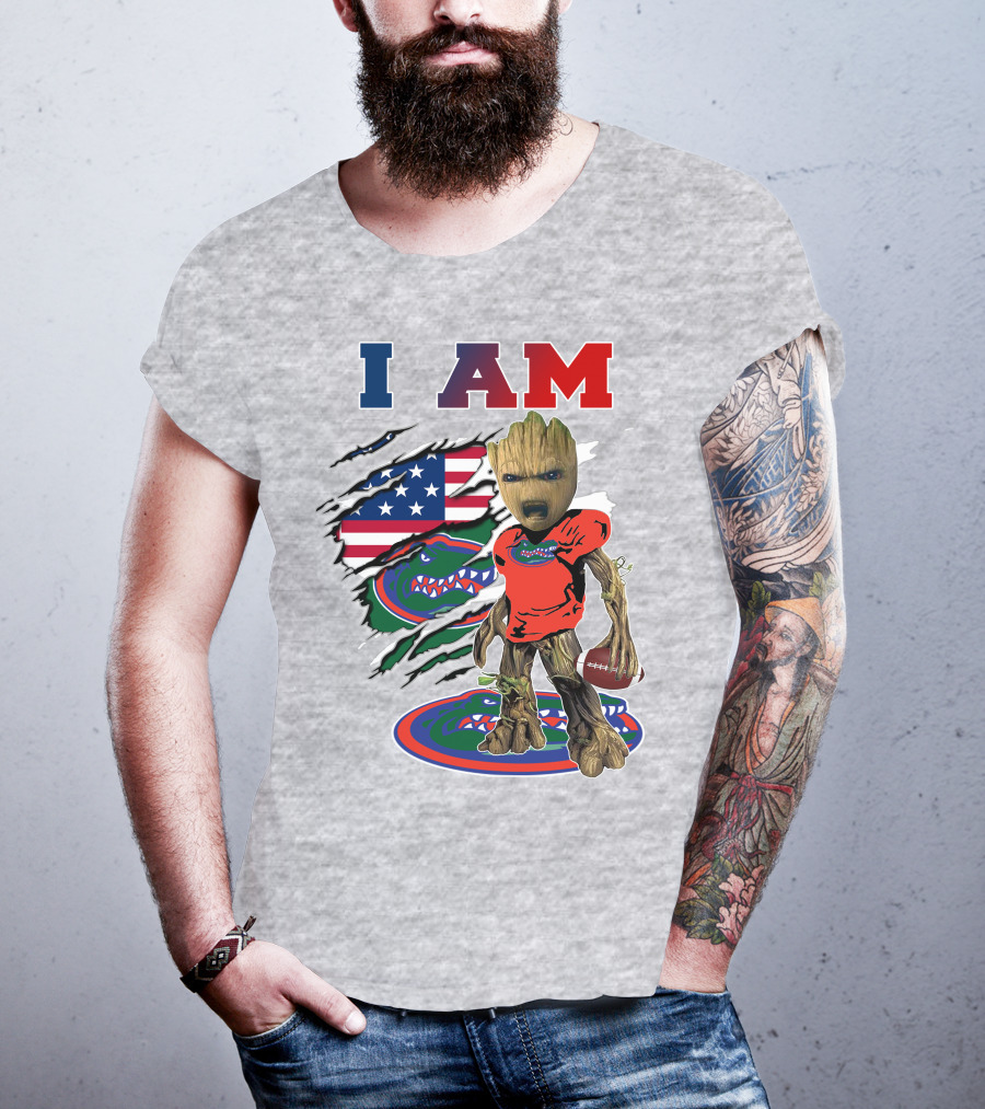 I Am Florida Gators Groot Football American Flag T-Shirt