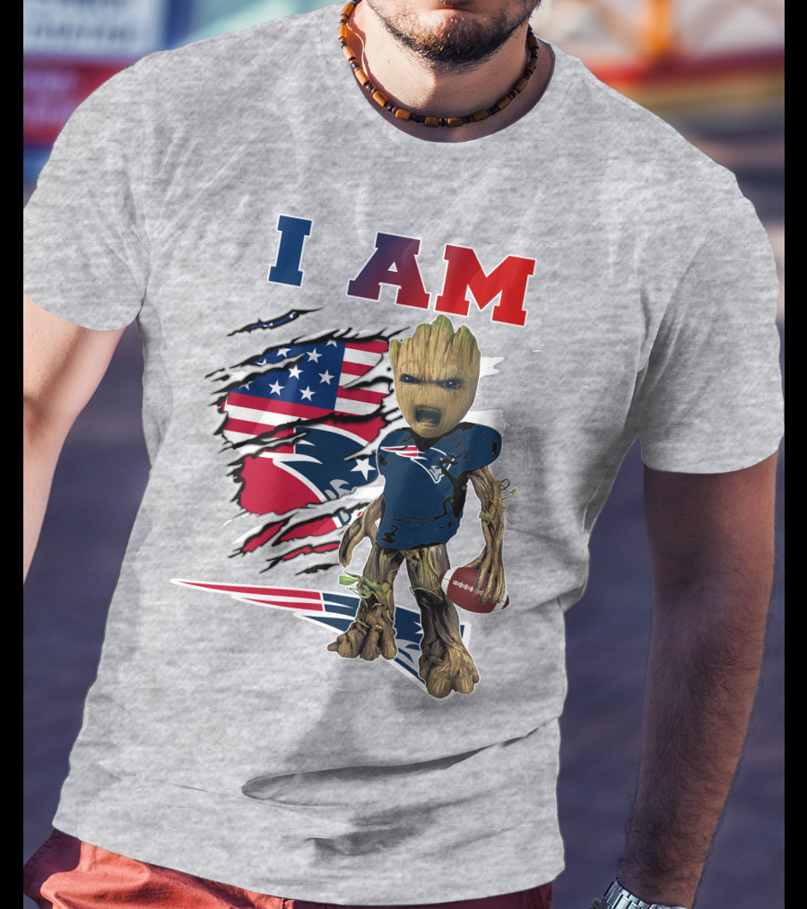 I Am Groot Patriots Football T-Shirt