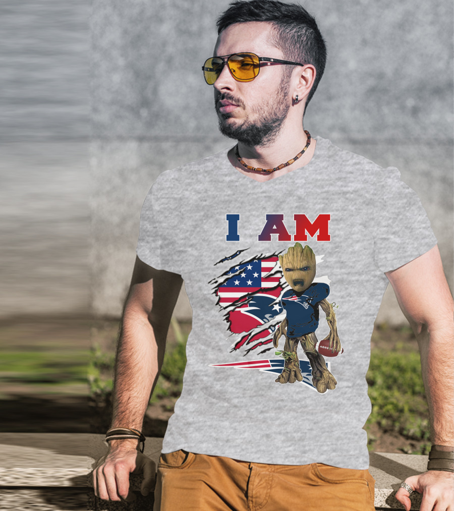 I Am Groot Patriots Football T-Shirt