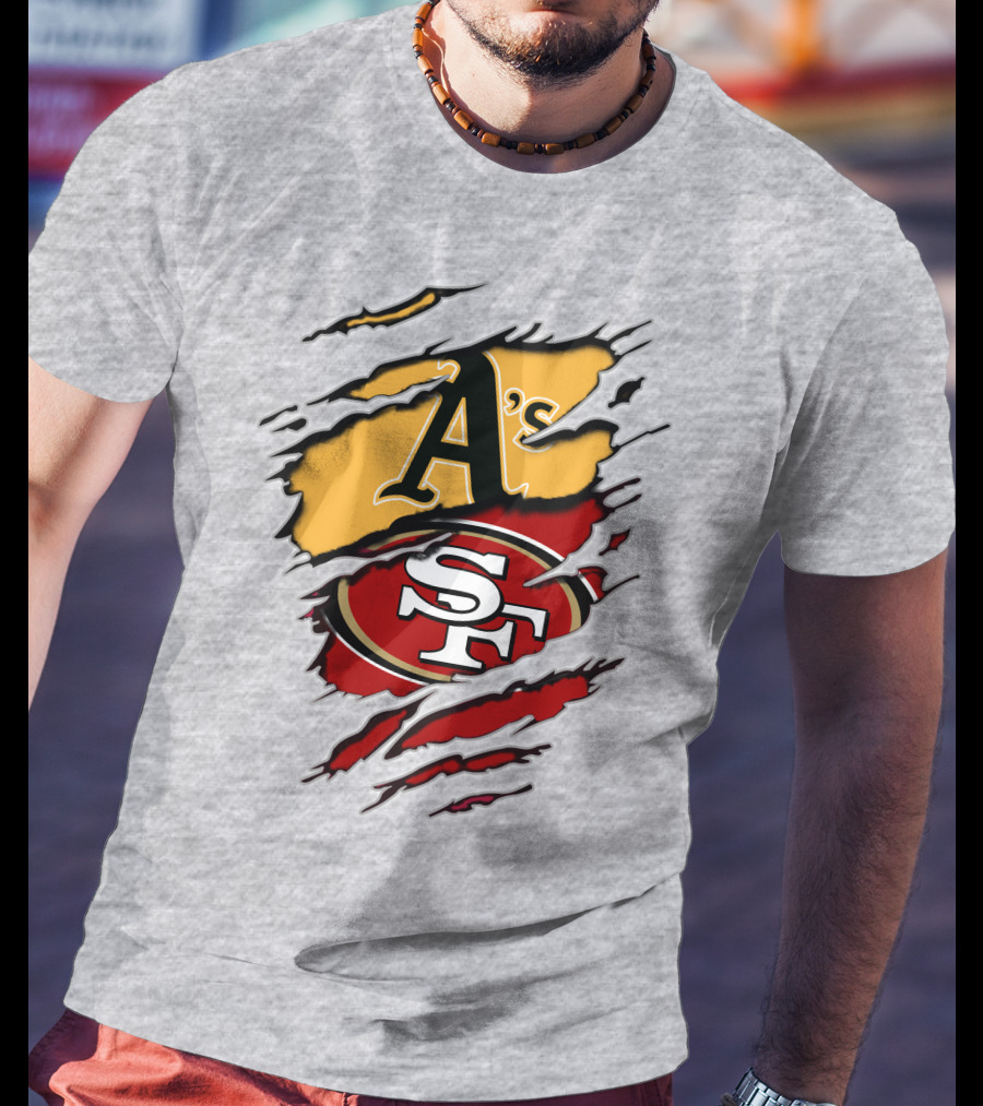Sf 49ers Oakland Athletics Team Logos T-Shirt