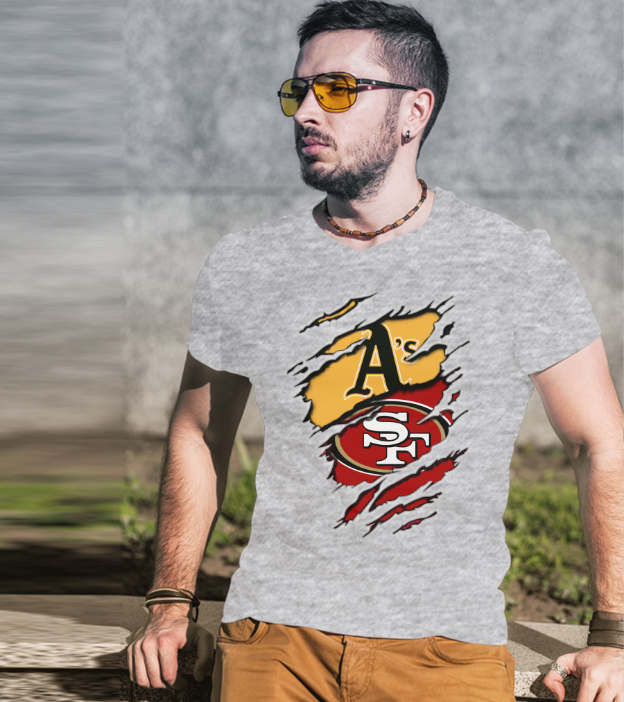 Sf 49ers Oakland Athletics Team Logos T-Shirt