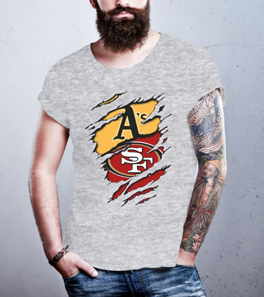 Sf 49ers Oakland Athletics Team Logos T-Shirt