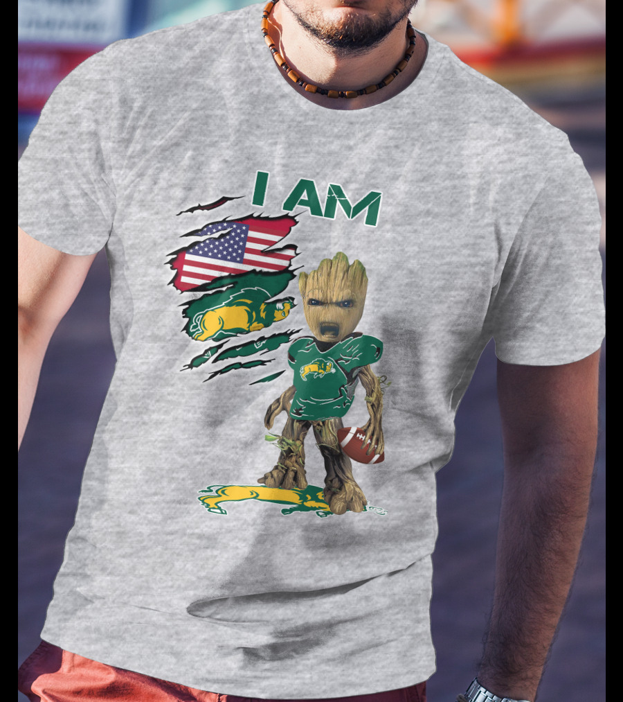 I AM Bison Baby Groot American Football Flag T-Shirt