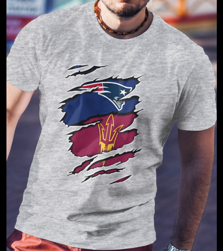 Patriots Asu New England Sun Devils Football Fusion T-Shirt