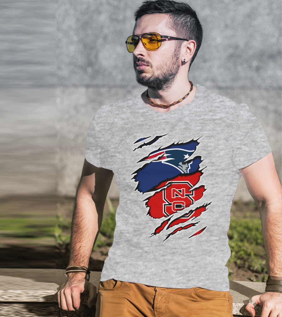 Patriots NC State Wolfpack Claw Logo Mashup T-Shirt