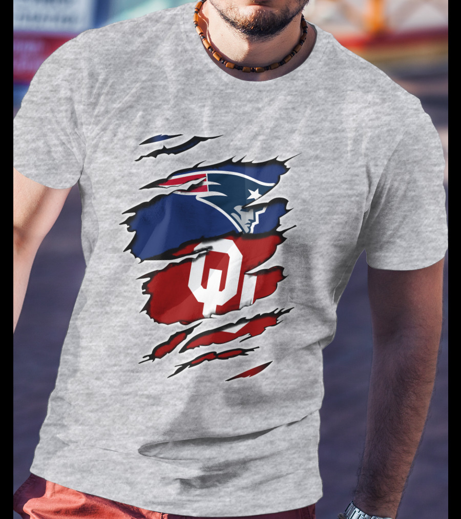 Patriots Sooners OU Logo Under Patriots Emblem T-Shirt
