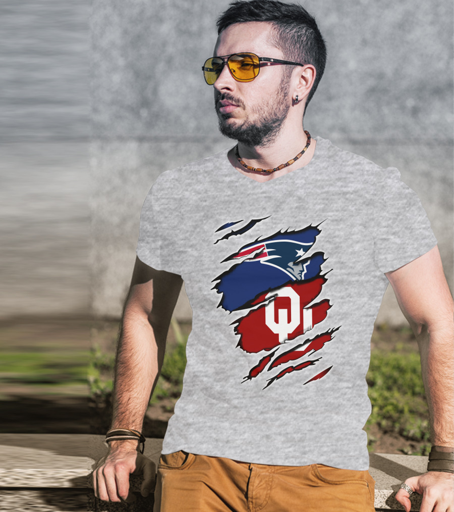 Patriots Sooners OU Logo Under Patriots Emblem T-Shirt