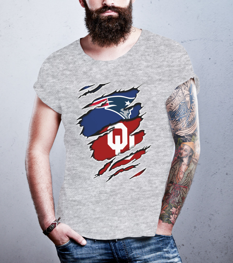 Patriots Sooners OU Logo Under Patriots Emblem T-Shirt