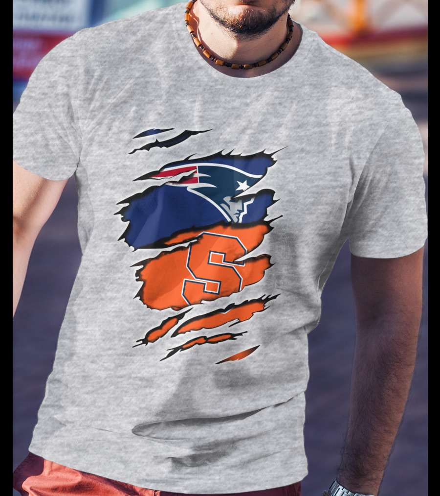 Patriots Syracuse S Logo Ripped Effect T-Shirt