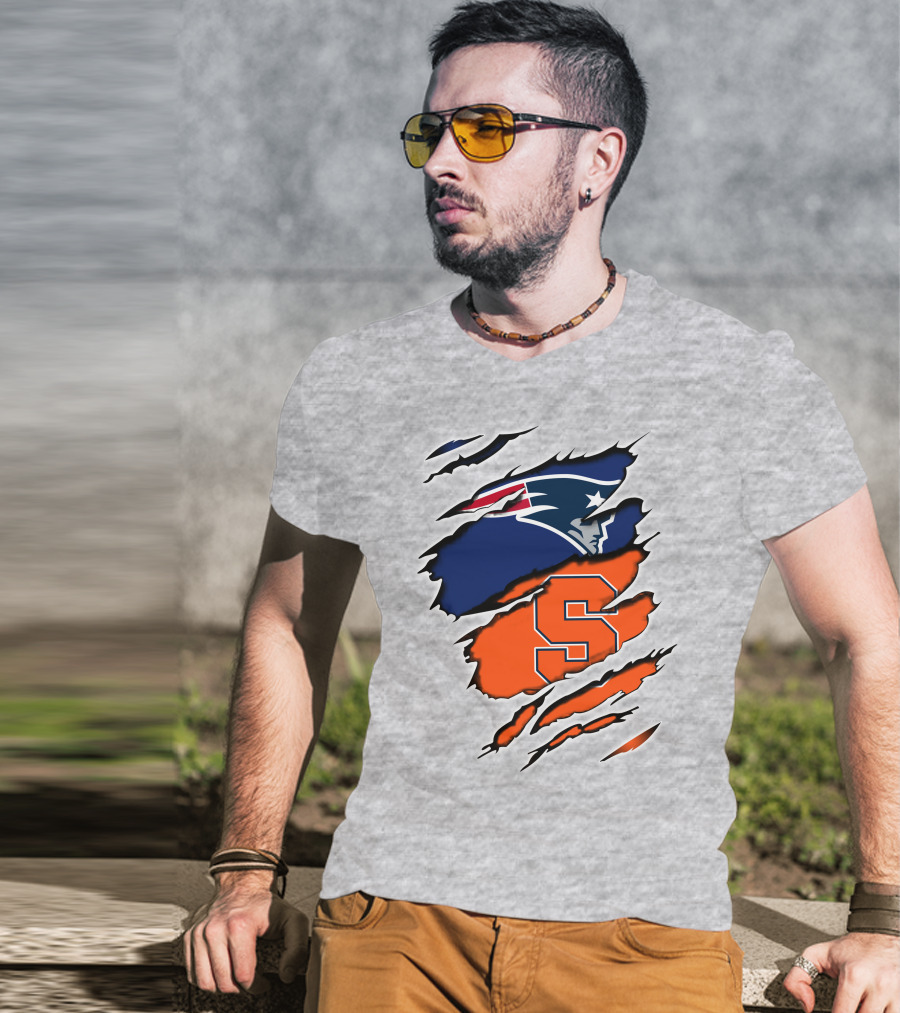 Patriots Syracuse S Logo Ripped Effect T-Shirt