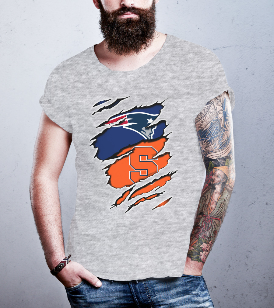 Patriots Syracuse S Logo Ripped Effect T-Shirt