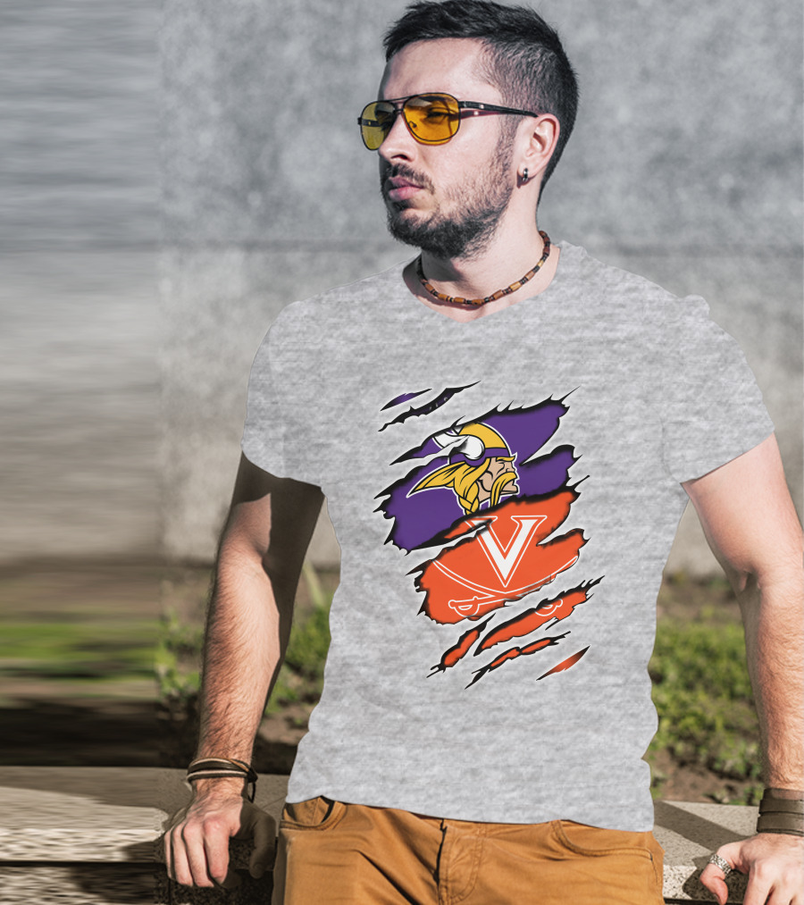 Minnesota Vikings Virginia Cavaliers Crossover T-Shirt