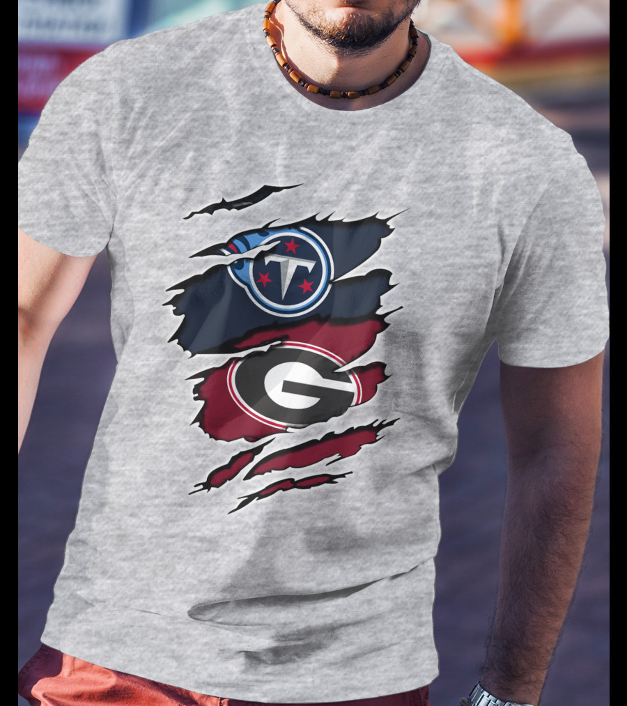 Tennessee Titans Georgia Bulldogs Claw Marks T-Shirt