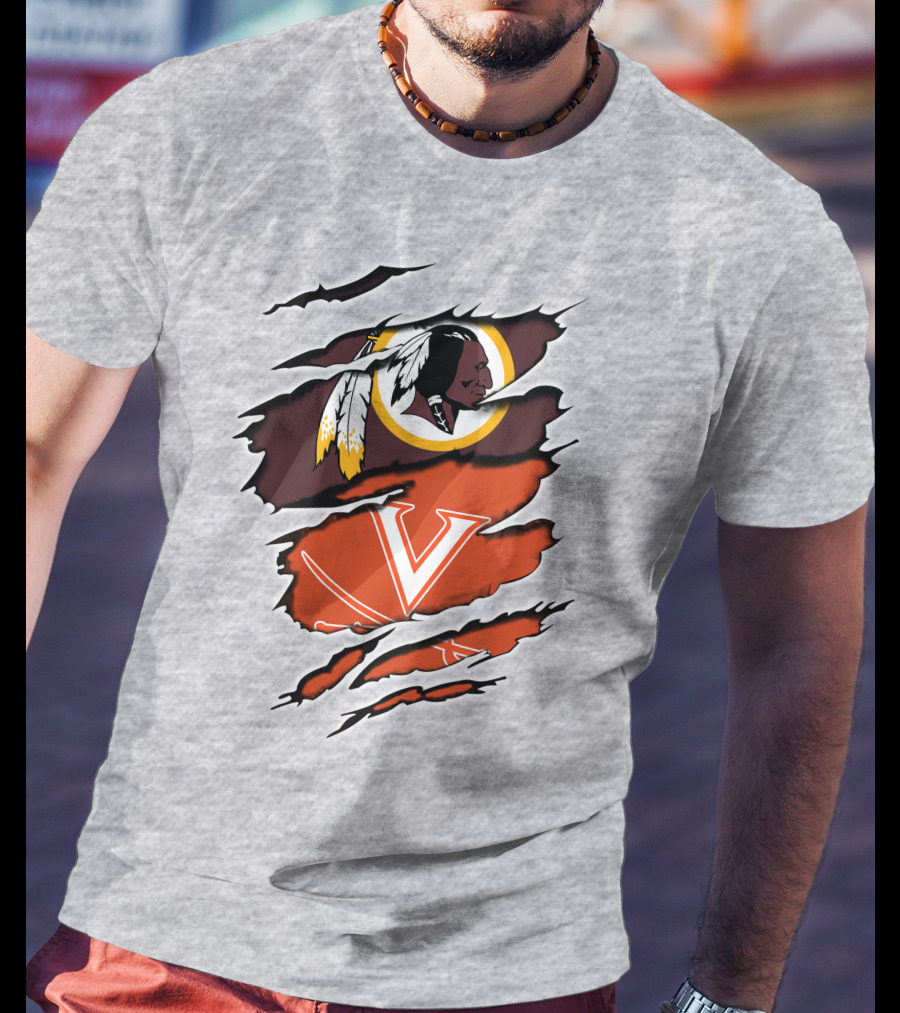 Redskins Virginia Cavaliers Logo Mashup T-Shirt