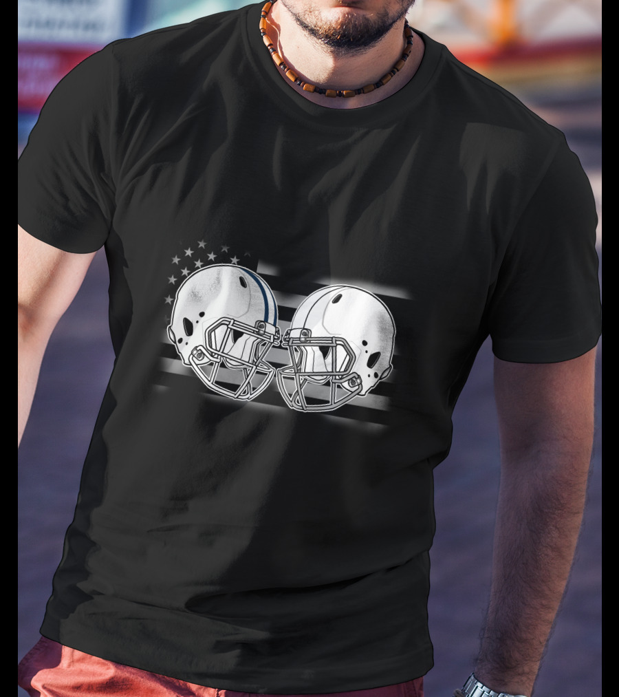Cow Illini USA Flag Football Helmets T-Shirt